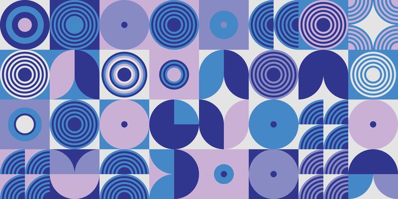 Geometric pattern with concentric circles and half-moons