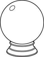 Magical Crystal Ball Outline Sketch in Black and White vector