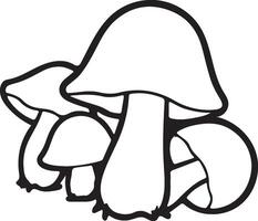 Boletus mushroom outline illustration isolated on white background vector