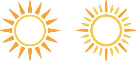 Cheerful sun icon set in bold modern flat style vector