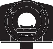 Simple CT Scan Machine Silhouette Design on White Background vector