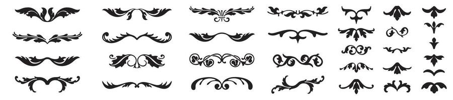 Set of decorative dividers leafs elements. Vintage calligraphy collection vector