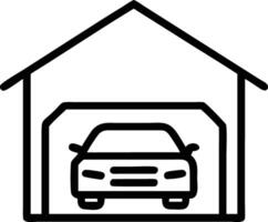 Car garage vehicle storage automobile parking automotive home building residential structure icon design vector