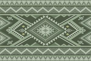 Green native abstract geometric ethnic pattern for clothing, fabric, textile, silk vector