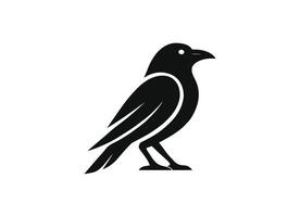 crow bird logo in minimalist black style for modern business branding vector