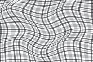 simple abstract dark light ash grey paid check wavy pattern warped grayscale grid with optical illusion effect vector
