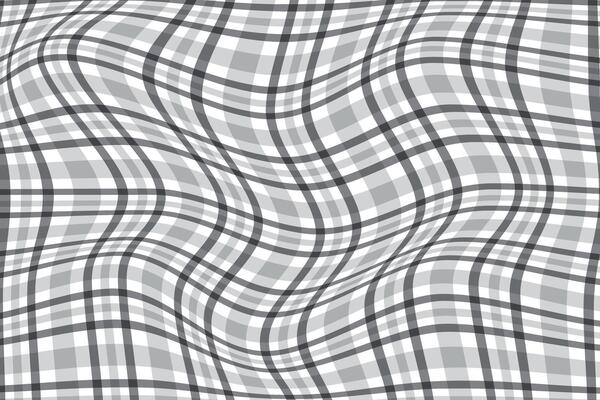 simple abstract dark light ash grey paid check wavy pattern warped grayscale grid with optical illusion effect