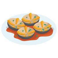 Baked Clams Appetizer vector