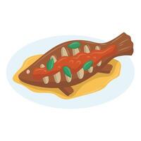 Grilled Fish Sauce vector