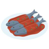 Three Sardines Sauce vector