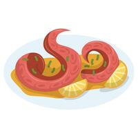 Grilled Octopus Tentacles vector