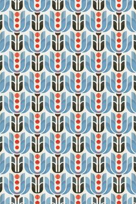 Blue Wing Red Dots Decorative Pattern