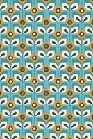 Fresh Sky Blue Sun Flower Pattern vector