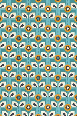 Fresh Sky Blue Sun Flower Pattern