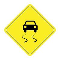 The Illustration of Slippery Road Warning vector