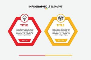 Geometric 2-step infographic template in vibrant colors. Perfect for illustrating processes, comparisons, or options in presentations, business reports, and educational content. Easily customizable vector