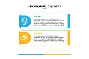 infographic element template with two steps vector