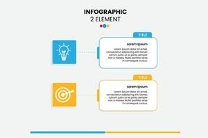 Modern 2-element infographic template with clean design. Perfect for presentations, data visualization, and business reports. Easily customizable vector
