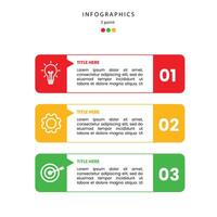 Vibrant 3-step infographic template with clear numerical indicators. Ideal for showcasing processes, steps, or options in presentations, business reports, and educational materials. Easy to customize vector