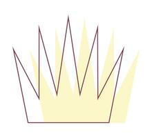 Pointed crown with angular rays in pastel yellow style. vector
