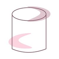 3D cylinder shape with dynamic pink swirls and clean lines. vector