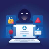 Hacker targeting computer security vector
