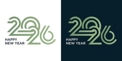 happy new year 2026 logo on black background, for poster, calendar vector