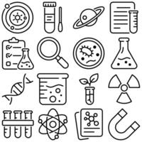 Science Essentials Icon Set Outline Style vector