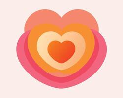 Concentric Hearts in Warm Tones A Symbol of Love and Affection vector