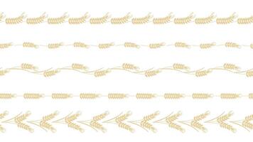 Natural design element spikelets in row seamless pattern vector