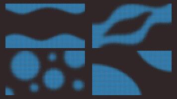 Set of blue halftone overlays vector