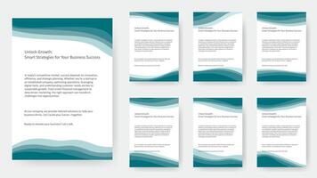 Set of text document layouts in uniform style vector