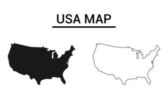 United States Map Illustration Silhouette and Outline Depictions for Geographic Representation and Design Ideal for Educational Materials Presentations and Visual Aids with Clear and Concise vector