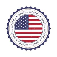 Distressed United States Flag Seal with Scalloped Edge and Stars Representing American Patriotism and Heritage Ideal for Graphic Design and Patriotic Themes Isolated on White vector