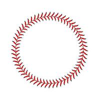Abstract Circle frame made from red baseball stitch details. Illustration on white vector