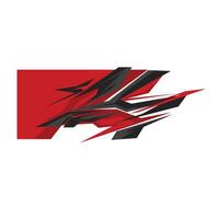 decal design for racing car wrap. Featuring sharp red, black, and gray elements with modern aggressive styling vector
