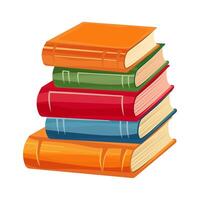 Stack of books with colorful covers vector
