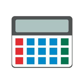 Electronic calculator in flat style. Digital math keyboard isolated device illustration vector