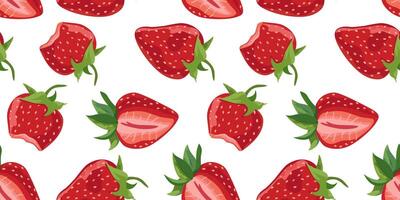 Fresh strawberries on a white background vector