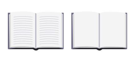 Mockup of a book or notepad layout with blank pages and line pages isolated on white background. blank notepad cover hardcover vector