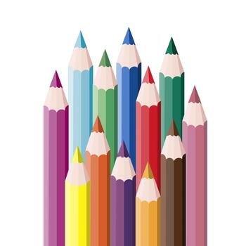 conjunto de de colores lapices en diferente orden diseño en el tema espalda a escuela. aislado ilustración para fondo, dibujo, tarjeta postal, computadora portátil, embalaje, estudiando vector