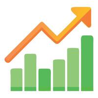 Growth chart illustration for business success and financial report presentation and data analysis vector