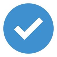 Blue check mark verified icon symbol graphic design element for social media and web design use vector