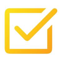 Golden check box icon design element for ui ux design and graphic design resource asset for websites vector