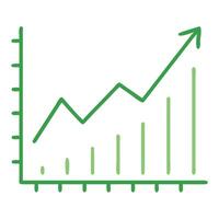 Growth chart diagram illustration for business success and financial market analysis report data vector