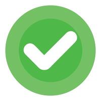 Green check mark icon for approval and success confirmation symbol graphic design element asset illustration vector