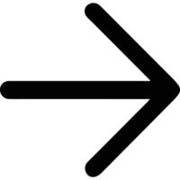Right arrow icon simple black direction sign next pointer graphic element design for ui ux navigation vector