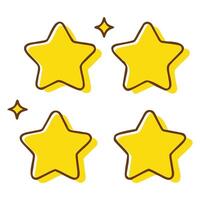 Yellow star rating graphic design element for quality review and feedback illustration design vector