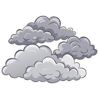 Cartoon gray clouds illustration for weather forecast background design and sky element concept art vector