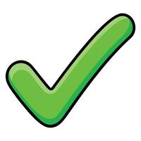 Green check mark illustration for approval and success symbol in modern graphic design usage vector